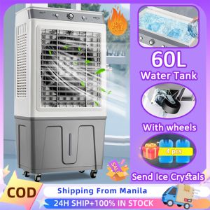 35/40/60L Air Cooler Inverter With Ice Box And Big Water Tank Air Cooler Fan With Wheels Air Conditioner Fan Electric Fan 3 Speed Adjustment Fast Cooling Stand Fan Spray Fan Wide-Angle Air Supply Fan For Office Restaurant Warehouse Home