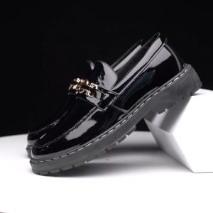 TWICE Boxed Original Korean Fashion Loafer For Men Black Formal Work Shoes Business British Style Casual Shoe