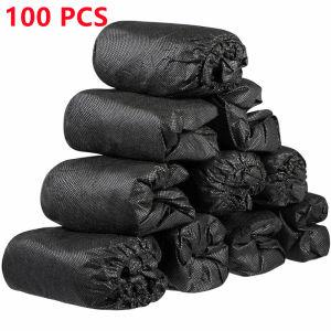 100Pack Disposable Shoe Covers Black Non Slip Boot Booties Covers for Indoors Outdoors Floor Carpet Contractors Shoe Protectors