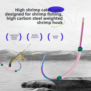 QITAOBAQI | Vivid Color Extremely Sharp Japan Needle Shrimp Hook With Weight