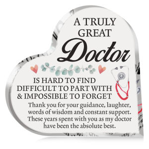1PC Inspirational Doctor Appreciation Gift Heart-Shaped Acrylic Desk Decor Birthday Thank You Gift For Him Her Home Office Decor