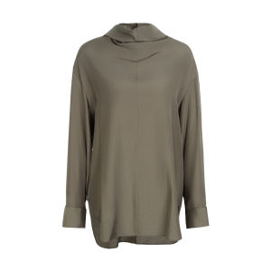 Reverse Style Stand-up Collar Design Layering Womens Shirt
