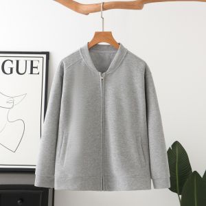 plus Size Womens Casual Loose Fit Short Zipper Jacket Korean Style Sporty Slimming Outerwear Versatile Polyester Fiber