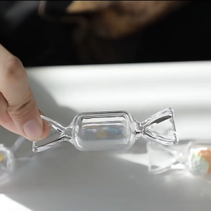 20PCS Bentuk Permen Mini Tempat Penyimpanan Perhiasan Warna Transparan Kotak Perhiasan Mini Bentuk Permen Ukurannya Yang Mini