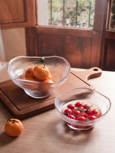 Elegant Glass Salad Bowl Fruit Bowl Instant Noodles Bowl Dormitory Household Use Bowl High Aesthetic Value New 2024 Model