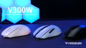 Chuột gaming không dây Rapoo V300W Dual Mode RGB (kết nối usb 2.4Hz) Dpi 16000 pin sạc thiết kế công thái học - Hàng Chính Hãng