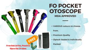 [MDA Approved] FO Pocket Otoscope with 10 units Ear Probe | Suitable For Pediatric and Adult | White Light | Yellow Light