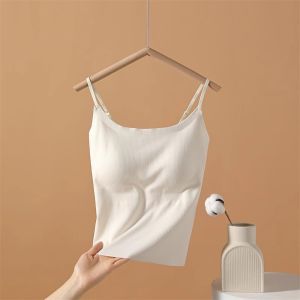 Ice Silk Strap Vest Womens Beautiful Back Integrated Inner Wear with Chest Pad Seamless Base 2025 New Style Outerwear Top