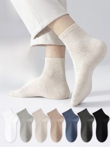 Miiow | Mens Pure Cotton Breathable Short Socks Anti-Odor Sweat Absorbent Antibacterial Sports Low Cut No-Cuff Ankle Length Footwear