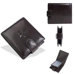 Baellerry Mens Genuine Leather Wallet Short Bifold Large Capacity Cash Money Organizer with Multiple Card Slots RFID Blocking