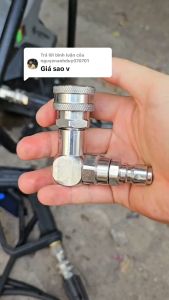 Khớp Chuyển Góc 90 Độ Tích Hợp 2 Đầu Nối Nhanh 3/8 INOX Có Chống Xoắn Dây Xoay 360 Độ