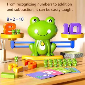 Childrens Montessori Math Toy Funny Frog Scale Balance Toy Early Education Number Learning Puzzle Toys Teaching Material Gift