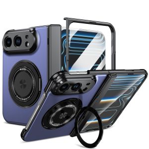 Ốp Lưng Điện Thoại Không Dây Sạc Từ Tính Xoay 360 Độ Cho iPhone Duo 18 Kèm Miếng Dán Kính Cường Lực Bảo Vệ Bản Lề