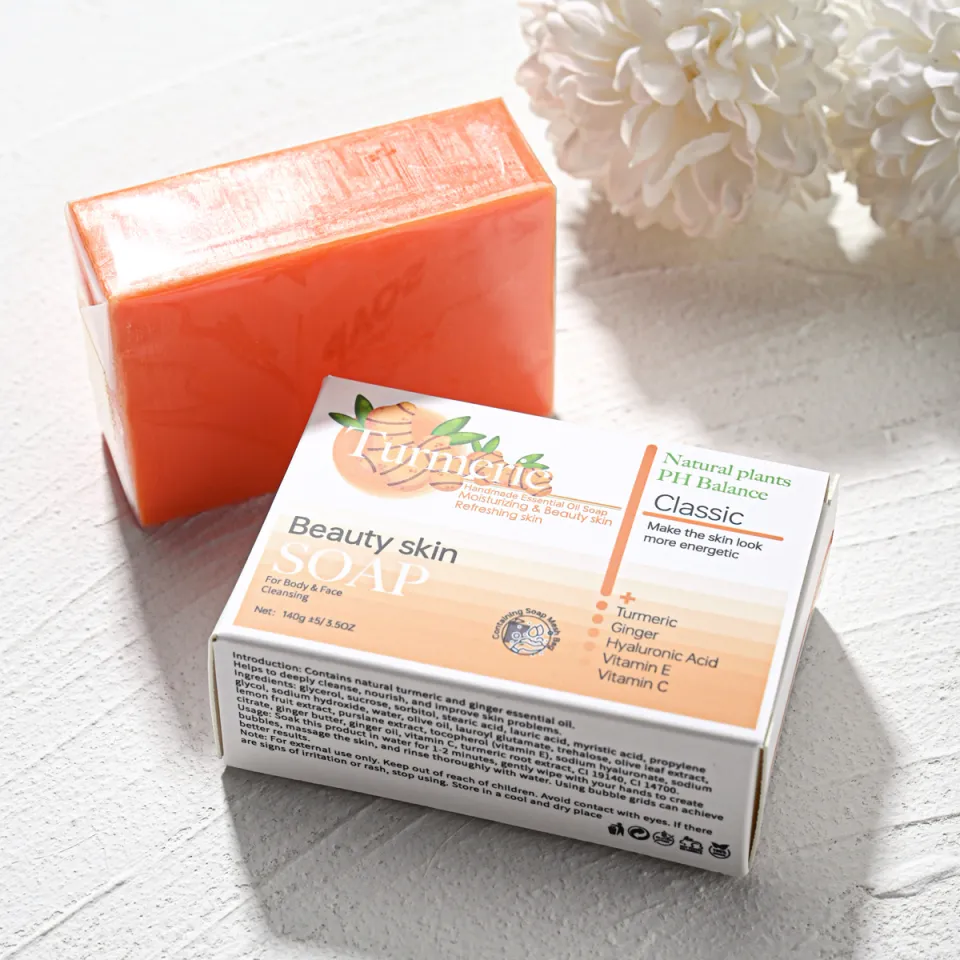 Xà Phòng Tinh Dầu Nghệ HZ, Kojic Acid, Glutathione - Xà Phòng Tắm Thủ Công Làm Sạch Sâu, Dưỡng Ẩm Và Làm Sạch Da Tay