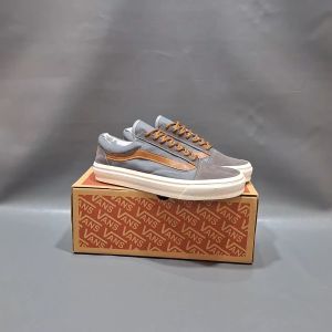 SEPATU VANS21 OLD SKOOL VAULT OG ABU LIST COKLAT KANVAS 36-43