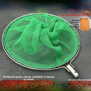 Thickened Solid Stainless Steel Fishing Net Head Double Ring Wear Resistant Shrimp Fishing Net with Small Eyes for Outdoor Camping Travel Gear