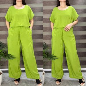 AA blouse pants terno challis fabric with  side pocket