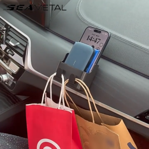 SEAMETAL Universal Car Storage Organizer with Hooks Phone Holder Dashboard Adhesive Box Car Moto Accessories