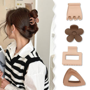 New Fashion Coffee Color Three-piece Set Frosted Geometric Hairpin Hair Clip Barrettes for Women Girl Hair Accessorie Headwear
