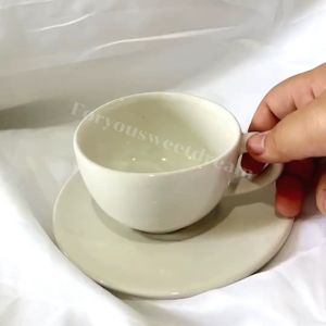 แก้วกาแฟร้อน แก้วกาแฟเซรามิค พร้อมจานรอง  มี 3 ขนาด 8ออนซ์ 6ออนซ์ 2ออนซ์  ไม่แตกลายงา แข็งแรง