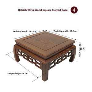 Redwood Chicken Wing Base Stone Sculpture Crafts Tea Pot Wood Tray Traditional Chinese Carving Home Decor Classic Style
