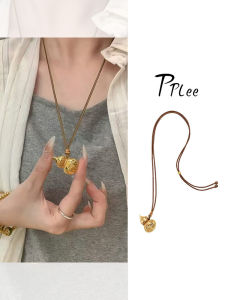 Gold Color Gourd Pendant Necklace Carved Hollow out Design New Chinese Style Fashion Jewelry Sweater Chain for Women