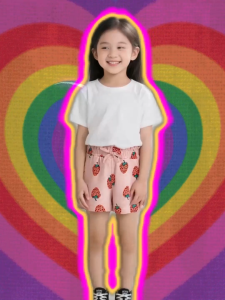 [🚚จัดส่งจากกรุงเทพฯ] กางเกงขาสั้นเด็กผู้หญิงผ้าฝ้ายสีเรียบ ไซส์ 3-10 ปี สวมใส่สบายไม่รัดรูป มีลวดลายการ์ตูนน่ารัก