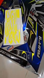 DECAL FULLBODY STICKER CRF 150 L DESAIN KEREN KOMBINASI GOLD CARBON TIMBUL BEBAS COSTUM BISA REQUEST SUPER GLOSSY RACING SUPERMOTO TC-0710