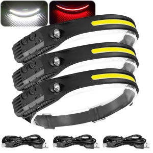1/2/3PCS LED Induction Headlamp Camping Search Light USB Rechargeable Headlight Led Head Torch Work Light With Built-in Battery