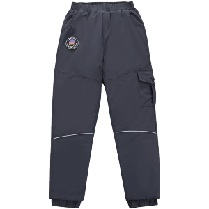 กางเกงลำลองเด็กชายหนาพิเศษ กางเกงขายาวทรงหลวม ทรงหลวม เอวยางยืด กางเกงขายาวสำหรับเด็กชายในฤดูหนาว ผ้าฝ้ายโพลีเอสเตอร์