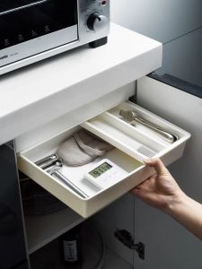 ช่องเก็บของแบบพับได้ใต้โต๊ะ ชั้นวางเอกสาร ช่องเก็บของแบบเปิดด้านหน้า ชั้นวางของสำหรับใส่ของบนโต๊ะแบบอเนกประสงค์