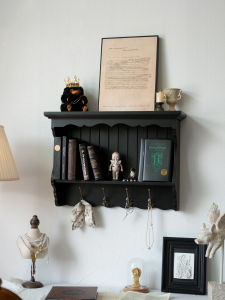 vincent life | Vintage American Style Wall Mounted Storage Shelf Real Wood