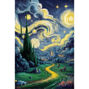 Jigsaw Puzzle for Adults 500/1000/1200/2000PCS Van Gogh Starry Night Path Artwork Mindful Game Stress Relief Decor Gift