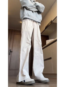 Spring Mens Soft Shell Cargo Pants Trousers Bell Bottoms Three-Proof Sports Workwear American Functional Style Straight Leg