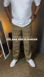 Celana Formal Pria Reguler Basic Standar Kerja Hitam Bahan Twis Size 27-38