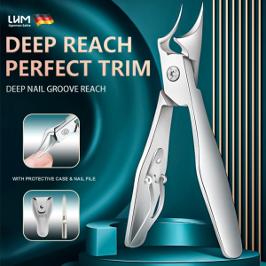 Heavy Duty Toenail Clippers for Seniors & Adults Wide Jaw Opening Toe-Fit Blade Long Handle with Nail File & Protective Case