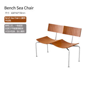 Waves Style Long Bench Sea Chair Back Chair Casual Leisure Backed Benches Middle Ancient Zen Trend Simple Restaurant Chairs
