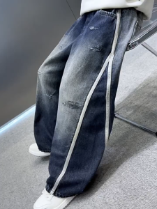 7-15 ขวบ กางเกงยีนส์เด็กผู้ชาย กางเกงเด็กผู้ชาย ไล่ระดับสี ผ้าคุณภาพดี ระบายอากาศได้สะดวกสบาย เอวยางยืด 【จัดส่งจากประเทศไทย】