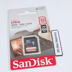 Thẻ nhớ máy ảnh SD 32GB Class 10 / Hiệu Sandisk chính hãng