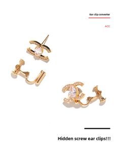 Ear Studs Conversion Handy Gadget Painless Non-Allergic Earrings Ear Clip Converter Female Non-Piercing Earrings Invisible Spiral Hair Pin