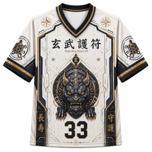 Thời Trang Mùa Hè 2026 Áo Thun Nam Cỡ Lớn Cổ Chữ V In 3D Họa Tiết Xuân Vũ Guardian Phong Cách Thể Thao Ngoài Trời Thoáng Khí Chất Liệu Polyester Nhẹ