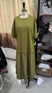 Casual Women Dress Chic Short Sleeve O-neck Solid Female Summer Patchwork Ruffles Dress 2026 Loose Streetwear Commute
