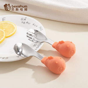 Bộ Thìa Đũa Bằng Thép Không Gỉ 316 Beeshum Cho Bé Tập Ăn Đồ Dùng Ăn Uống Tự Chủ Cho Trẻ Em Từ 1-6 Tuổi Dụng Cụ Ăn Uống