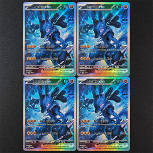 Bandai | Self Made Pokemon English MUR Gold Card Lucario Mewtwo ex Homemade Anime Game Collection Texture Card Toy