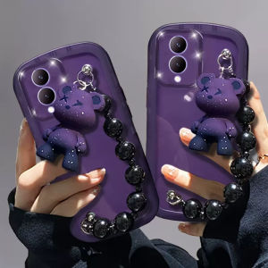 Casing VIVOY17s VIVO Y17s Phone Case Hot Deals New Design Purple Black Bulldog Bear Bracelet Pendant Silicon Transparent Lens Protection Soft Cover 2023