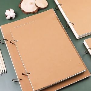 8K/A4 Sketchbook Thickened Detachable Loose leaf Sketch Book In Kraft watercolor book drawing book