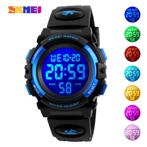SKMEI 1266 Childrens Watches for Boy Girl Color LED Display Digital Alarm Clock Waterproof Sports Kids Wristwatches 1548