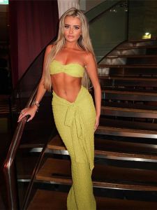 Bộ Váy Dài Không Dây Ôm Hông Cho Nữ Bộ Quần Dài Thường Ngày Không Có Thương Hiệu K25S70676 Mùa Thu Năm 2025