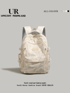 UR Cartoon Bear Print Backpack Large Capacity Travel School Bag for Junior And High School Students New 2025 Model Nylon Material