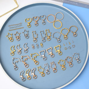 Handmade DIY Jewelry Accessories Multicolor Stars Keychains Pendants Sheep Horn Clips Extended Chains for Fashion and Handmade Crafts